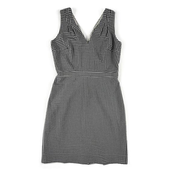 J.Crew V-neck seersucker dress in black gingham Sz 6 - Picture 2 of 16